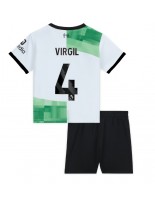 Liverpool Virgil van Dijk #4 Venkovní dres pro děti 2023-24 Krátký Rukáv (+ trenýrky)